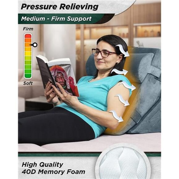 3pcs Orthopedic Bed Wedge Pillow Set, Post Surgery Memory Foam for Back - Picture 3 of 6